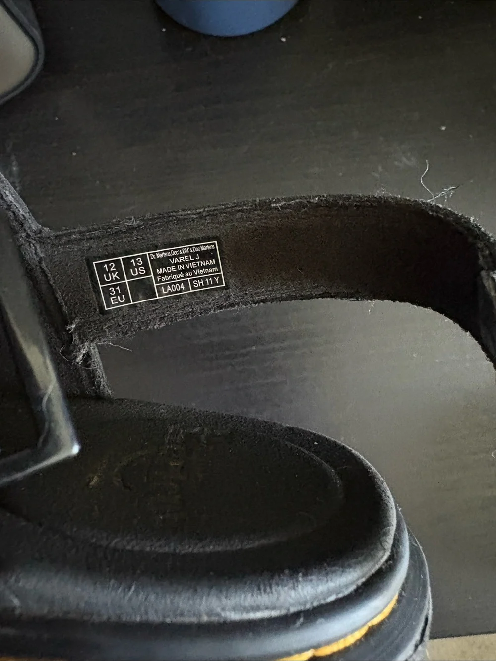 Dr. Martens Black Leather Double-Buckle Kids Sandals